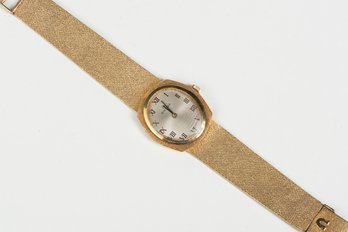Vintage 14k Gold Omega Wrist Watch W/ 14k SOLID Gold Band & Original Case