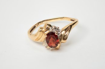 10k Gold Ring With Large Red Stone