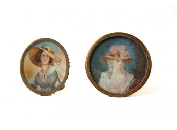 Victorian Miniature Hand-painted Portraits