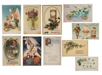Lot Of 10 Antique New Year's Postcards
