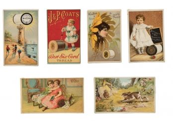 Antique Victorian Trade Card Lot Of 6