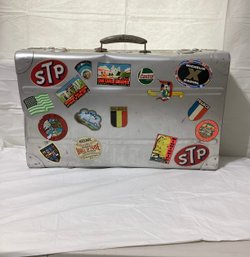 Vintage Verlin Aluminum Valise With Key And Vintage Stickers