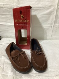 Isotoner Suede Boater Moc Chocolate  Size 9.5 - 10 - NEW