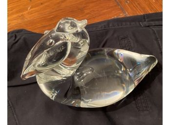 Steuben Art Glass Pelican, Signed
