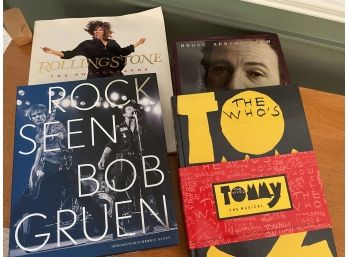 4 Music Themed Coffee Table Books- Tommy, Bob Gruen, Rolling Stones Bruce Springsteen