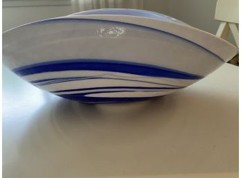 Vintage Yalos Casa Murano Art Glass Folded Bowl