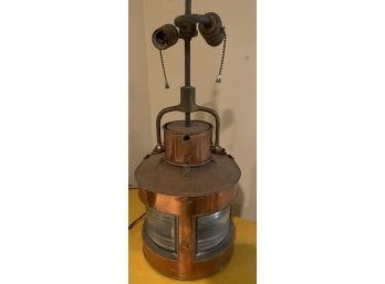 Vintage Ship Copper  Lamp