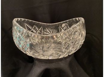 Vintage Lead Crystal Boat Shaped Bowl