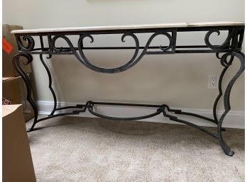 Wrought Iron Consol Table With Granite Top