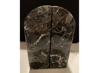 Grey And White Marble Bookends