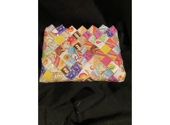 Nahui Ollin Vintage Purse DOTS Candy Wrappers Wristlet Bag Clutch Wallet Zip