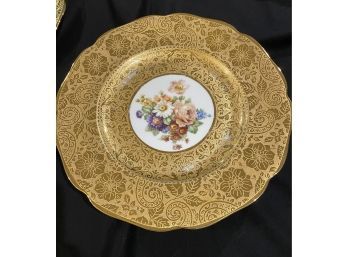 8 Schlaggenwald China 22carat Gold & Floral