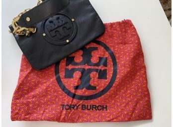 Tory Burch Black Leather Handbag With Chain