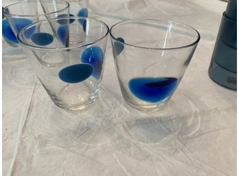 7 Blue Dot Glasses