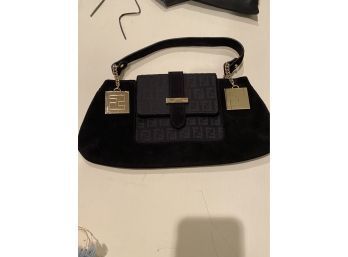 Classic Black Suede Fendi Handbag
