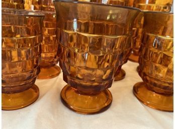 29 Amber Glasses  Assorted Sizes