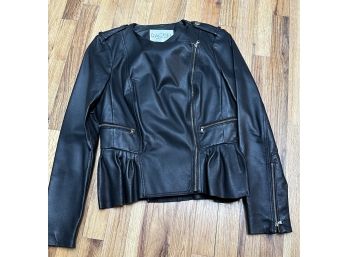 Rachel Roy Leather Woman's Peplum Jacket