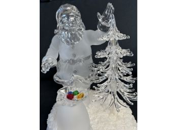 Heritage Mint Holiday Ice Sculptures Santa W/ Gift Bag & Tree