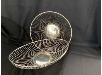 2 Metal Wire Baskets Made In Italy