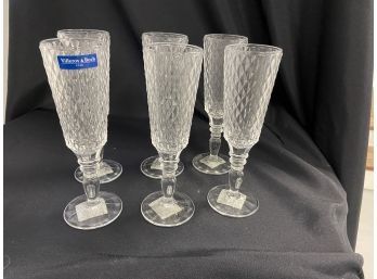 6 Villeroy & Boch Retro Country Champagne Flutes