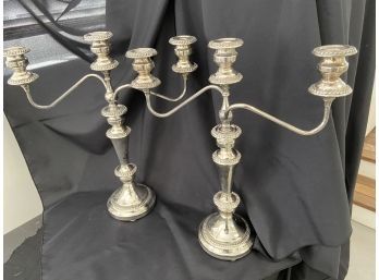 Vintage English Silver Mfg. Corp Georgian Style 3 Candle Candleabra