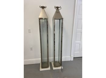 2 Fabulous Tall Outdoor/ Indoor Candle  Lanterns By D K Living