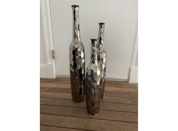 Beautiful Decorative Silver Tone Bottles