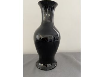 Beautiful Black Glass Vase Made In Italy