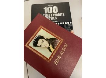 2 Coffee Table Books- Elvis Album, 100 All Time Favorite Movies