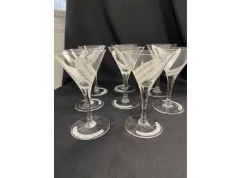 8 Martini Glasses - With Oscar Wilde Quotes