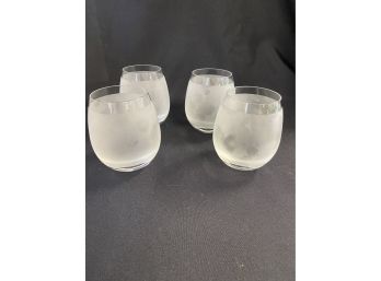 Calvin  Klein  Clear & Frosted Stemless Wine Glasses