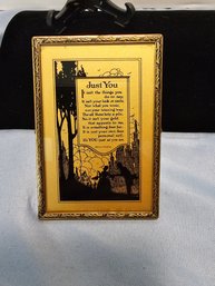 Vintage Emma E. Koehler Poem Just For You Stand Alone Frame And Mirror