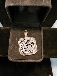Sterling Silver Marcasite Letter Pendent
