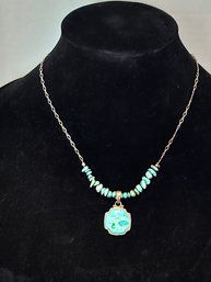 Barse 18' Sterling Silver Turquoise Necklace