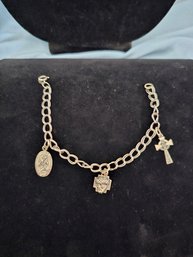 7' Sterling Silver Bracelet With Charms