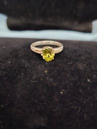 Size 7 Sterling Silver With Peridot Ring