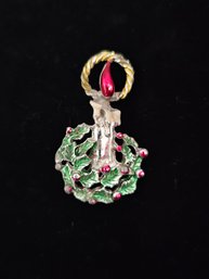 Christmas Candle Brooch