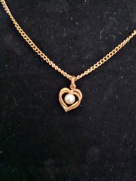 18' Gold Toned Necklace With Heart Pendent