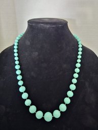 24' Beaded Necklace Turquoise Color