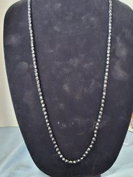 36' Long Black Beaded Necklace