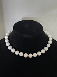 16' White Beaded Necklace