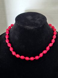 18' Red Beaded Necklace