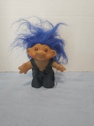 1986 Norfin Blue Haired Fisherman Troll Doll