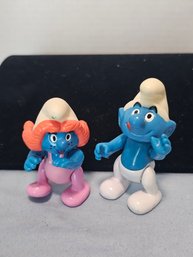 2 Peyo Smurf Figurines