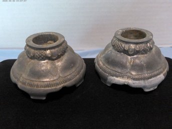 A Pair Of Mid Century Pewter Candle Stands By Just Anderson