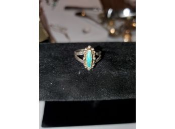 Sterling Silver Ring W/Turquoise Size 5.5