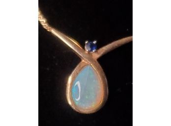 14k Gold Necklace With Opal