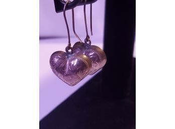 Sterling Silver Heart Earrings And Pendent