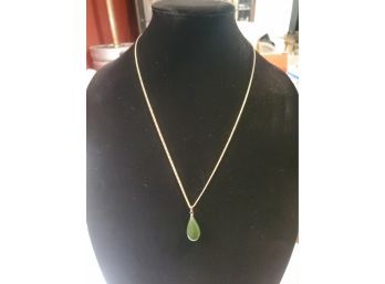 10k Gold Necklace With Jade Pendant