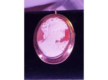 Vintage 12k Gold Filled Cameo Pendent/pin